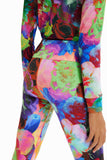 Floral stretch leggings women