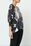 3/4 sleeve knitted sweater
