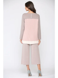 Ribbed Knit with Accordian Pleating Back