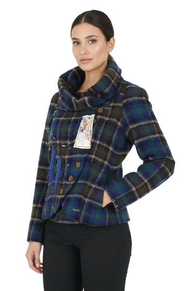 DESIGUAL Women Jacket Wool Blend Checked