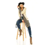 Fringe Tribal Knit Cardigan Sweater