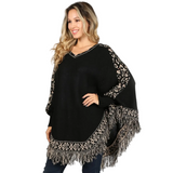 Tribal Fringe Poncho Sweater