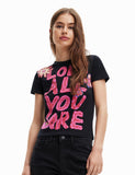 Flower message T-shirt women