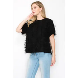 Top with Textured Feathered Chiffon