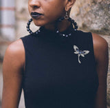 Blue Crystal Rhinestones Brooch Dragonfly Shape