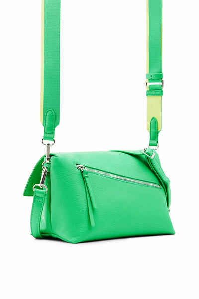 Green Midsize half logo crossbody bag women