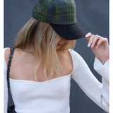 Neon Check Pattern Baseball Cap