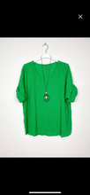 Load image into Gallery viewer, Cotton Blouse Solid Color w/Necklace