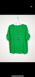 Cotton Blouse Solid Color w/Necklace