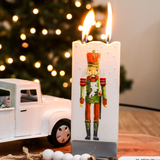 Flat Handmade Candle - Christmas Nutcracker