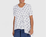 Short Sleeve Black and White Top