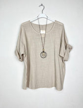 Load image into Gallery viewer, Cotton Blouse Solid Color w/Necklace