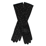 Gloves Long Black Stone Satin Bridal For Women