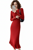 Ribbed Sweater Knit Dress