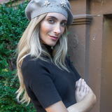 Rhinestone Star Knit Beret