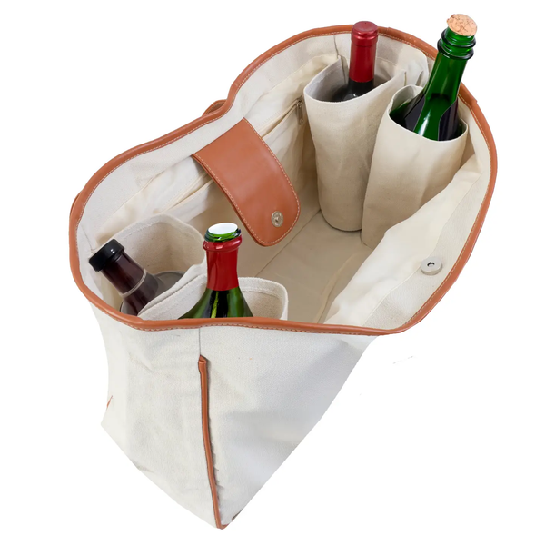 Canvas Wine Tote "Good Friends Wine Together"