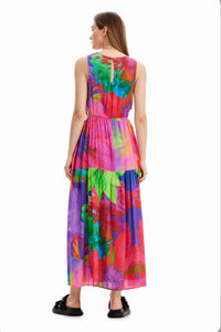 Long flower cut-out dress Women