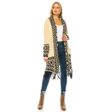 Fringe Tribal Knit Cardigan Sweater