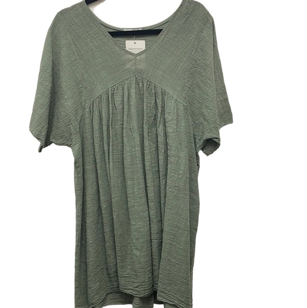 Short sleeve cotton tunic dress