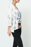 3/4 sleeve knitted sweater