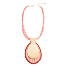 Load image into Gallery viewer, Coral Leather Cord Necklace