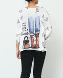 3/4 sleeve knitted sweater