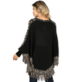 Tribal Fringe Poncho Sweater