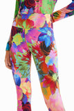 Floral stretch leggings women