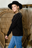Knitted Sweater with Pearls
