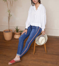 Load image into Gallery viewer, Stripe Denim Pull Up Pants