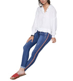 Stripe Denim Pull Up Pants