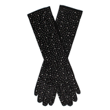 Gloves Long Black Stone Satin Bridal For Women