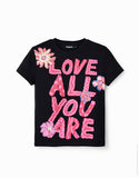 Flower message T-shirt women