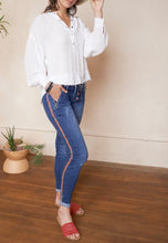 Load image into Gallery viewer, Stripe Denim Pull Up Pants