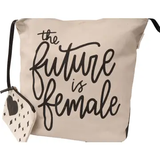 Canvas "the Future Is Female" Script Tote with Pouch