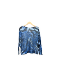 Bat Sleeve Animal Print Large Knit T-Shirt