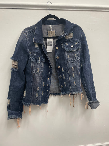 Cropped Denim Jacket Graffiti