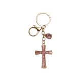 Cross Pendant Bling Rhinestone Metal Key Chain