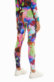 Floral stretch leggings women
