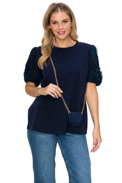 Knit Top with Detachable Crossbody Bag