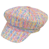 Multi Color Tweed Newsboy Cabby Cap