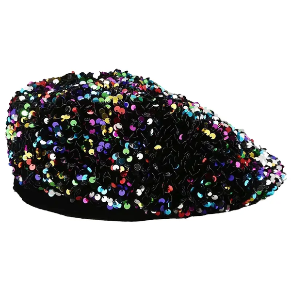 Bedazzling Spangled Sequins Velvety Beret