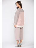 Ribbed Knit with Accordian Pleating Back
