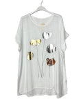 Short sleeve cotton tunic floral foil print