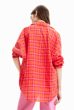 Load image into Gallery viewer, Oversize patchwork plaid shirt- women