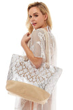 Metallic Large Beach Top Handles Tote Bag- women