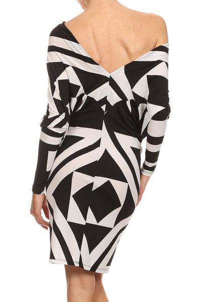 Geometric Print Convertible Dress