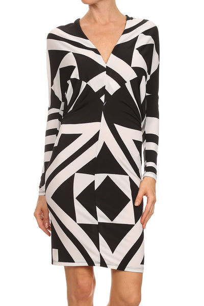 Geometric Print Convertible Dress