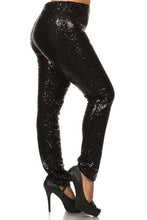 Load image into Gallery viewer, Plus Size Sequined Leggings