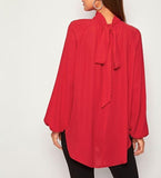 Long Sleeve Women Back-Tie Top